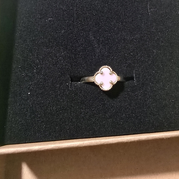 Ring 14k Italian real gold rose clover  guaranteed size 7 new - Picture 9 of 9